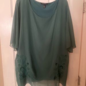 Long Tally Sally deep jade green top